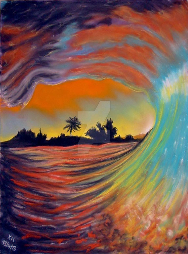 Ocean Wave At Sunset by PastelLover on DeviantArt